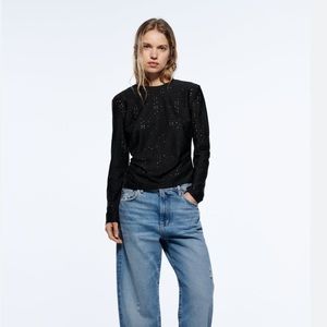NWT Zara Embroidery Eyelet Top